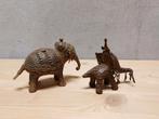 2 Bronzen Indiase Olifanten - Vintage Decoratie, Antiek en Kunst, Ophalen of Verzenden