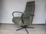 NIEUWSTAAT Prominent  E-100 relax fauteuil XXL groen leder, Huis en Inrichting, Fauteuils, Metaal, 75 tot 100 cm, Ophalen of Verzenden