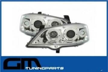 # Angel eyes koplampen opel astra G led # chrome uitvoering beschikbaar voor biedingen