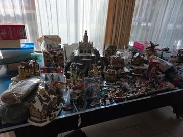 Kerstdorp met huisjes poppetjes en bergen beschikbaar voor biedingen