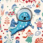 Zeehond Astronaut sticker patch badge embleem applicatie, Hobby en Vrije tijd, Kledingapplicaties en Hotfix, Verzenden, Nieuw