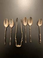 Antieke Zilveren Lepeltjes bokkenpootje & Suikertang, Antiek en Kunst, Antiek | Bestek, Ophalen of Verzenden