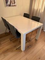 Witte hoogglans tafel ikea, Huis en Inrichting, Tafels | Eettafels, Ophalen, Hoogglans, 100 tot 150 cm, 50 tot 100 cm