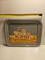 Vintage jaren 70 Katten Dienblad, Ophalen of Verzenden, Gebruikt, Rechthoekig, Metaal