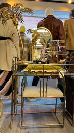 Vintage gouden kaptafel set met stoeltje - hollywood regency, Huis en Inrichting, Gebruikt, Minder dan 100 cm, Hout, 50 tot 100 cm