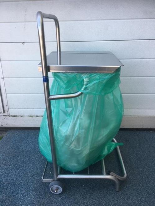 RVS afvalzakhouder, Huis en Inrichting, Woonaccessoires | Prullenbakken, Gebruikt, Rvs, Ophalen