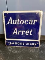 Autocar Arret - Transports Citroen emaille bord, Ophalen, Gebruikt, Reclamebord