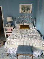 IKEA Leirvik bed met lattenbodem en matras, Ophalen, Verstelbaar, Wit, Romantisch