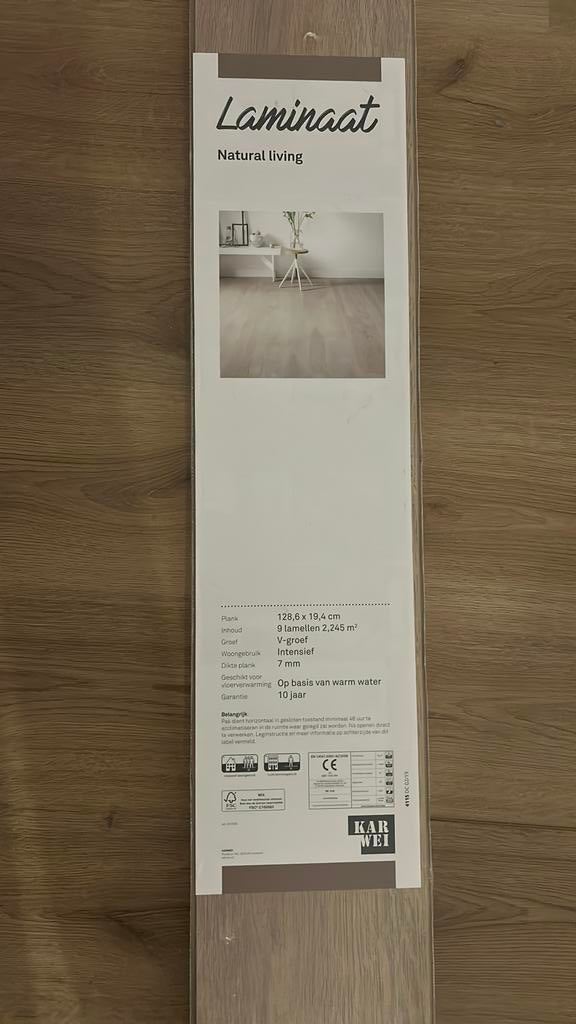 Laminaat naturel living karwei, 50 tot 150 cm, Ophalen of Verzenden, Zo goed als nieuw, 10 m² of meer