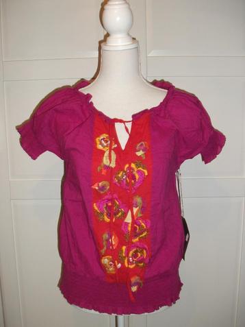 Moksha nieuwe cyclaam roze ibiza kraaltjes blouse top L beschikbaar voor biedingen