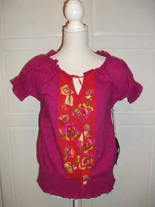 Moksha nieuwe cyclaam roze ibiza kraaltjes blouse top L, Kleding | Dames, Blouses en Tunieken, Nieuw, Maat 42/44 (L), Roze, Ophalen of Verzenden