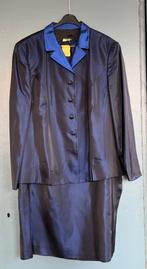 driedelig sjiek mantelpak maat 46, Kleding | Dames, Overige typen, Blauw, Ophalen of Verzenden, Zo goed als nieuw