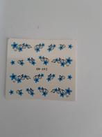 Velletje nagel water decals stickers GN-692 bloemetjes blauw, Nieuw, Handen en Nagels, Toebehoren, Verzenden