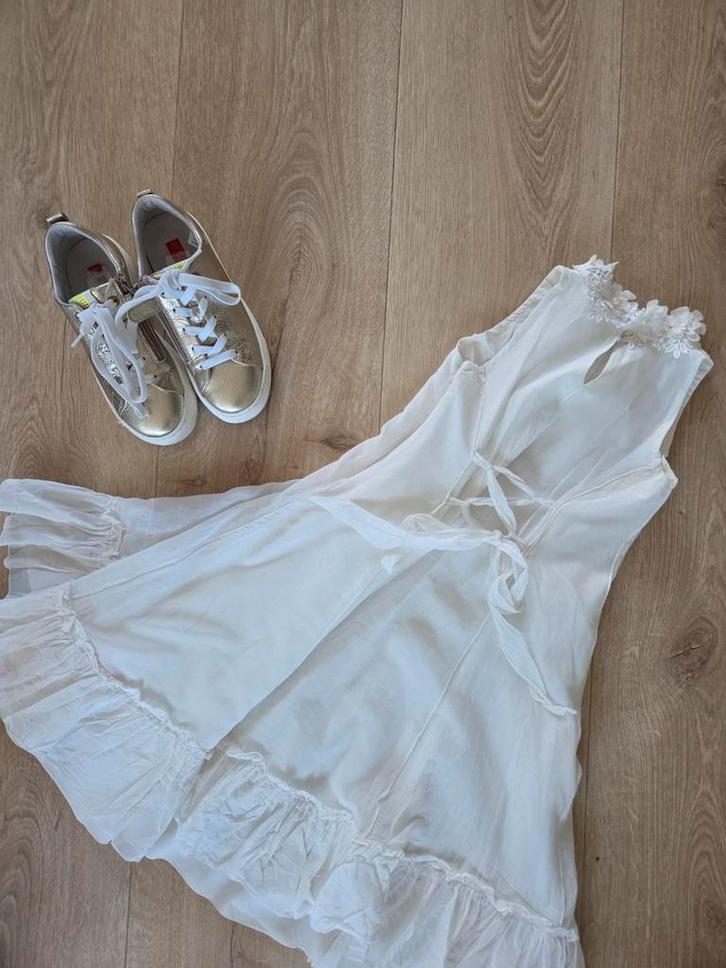 Communie jurk monny met red rag sneakers, Kinderen en Baby's, Kinderkleding | Maat 134, Zo goed als nieuw, Meisje, Jurk of Rok