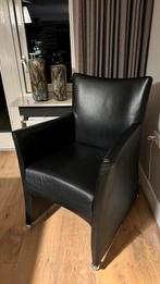 Eetkamer stoelen Bert Plantagie zwart leer, Huis en Inrichting, Stoelen, Ophalen, Gebruikt, Zwart, Leer
