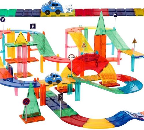 JUST23 Magnetic Tiles Racebaan KBGR100, Kinderen en Baby's, Speelgoed | Racebanen, Nieuw, Handmatig, Overige merken, Zelf te bouwen