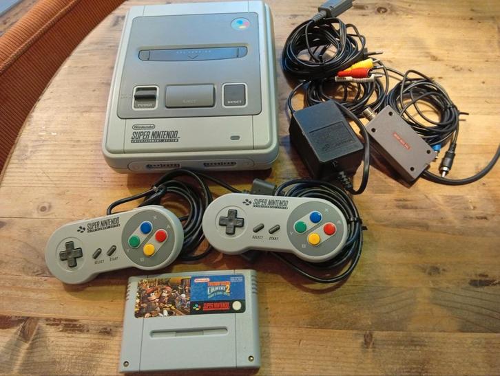 Perfecte Super Nintendo SNES met Donkey Kong Country 2, Spelcomputers en Games, Spelcomputers | Nintendo Super NES, Zo goed als nieuw