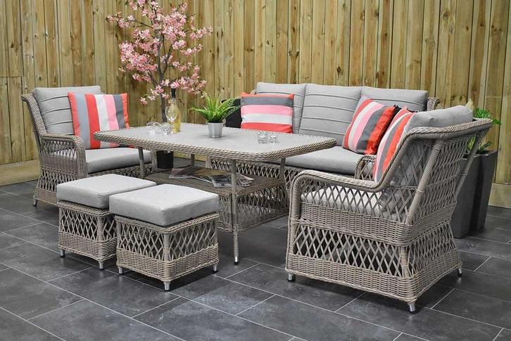 Napoli Loungeset 3 Zitsbank 2 Lounge Tuinstoelen Hoge Tafel, Tuin en Terras, Tuinsets en Loungesets, Nieuw, Loungeset, Wicker