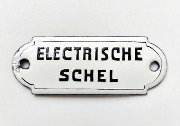 Antiek Emaille Bordje Electrische Schel Bel Reclamebordje beschikbaar voor biedingen