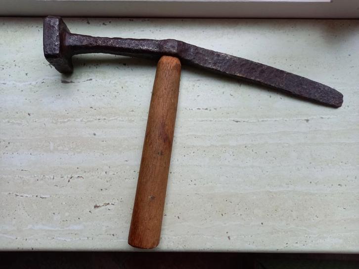 Antiek haarspit / haarijzer met houten Hickory steel, Antiek en Kunst, Antiek | Gereedschap en Instrumenten, Ophalen