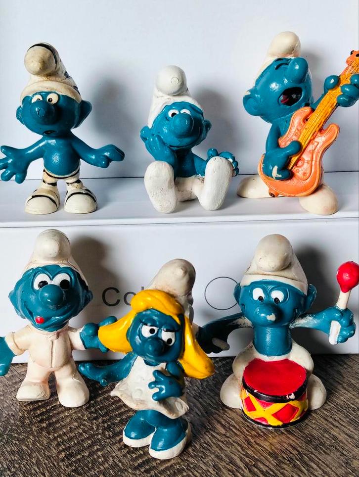 Vintage Smurfen Collectie - Jaren '60/'70, Verzamelen, Smurfen, Gebruikt, Poppetje, Figuurtje of Knuffel, Ophalen of Verzenden