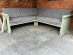 Gratis af te halen; steigerhouten tuinbank inclusief kussens, Tuin en Terras, Ophalen, Gebruikt, Hout