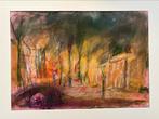 Dorrit Klomp - Gracht in Utrecht (Pastel Tekening ), Antiek en Kunst, Ophalen of Verzenden