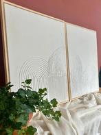 Duo schilderijen textured art inclusief lijst, Ophalen of Verzenden