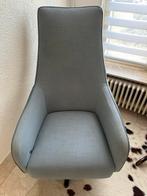 Verstelbare blauwe fauteuil, Ophalen, Gebruikt, Minder dan 75 cm, Leer