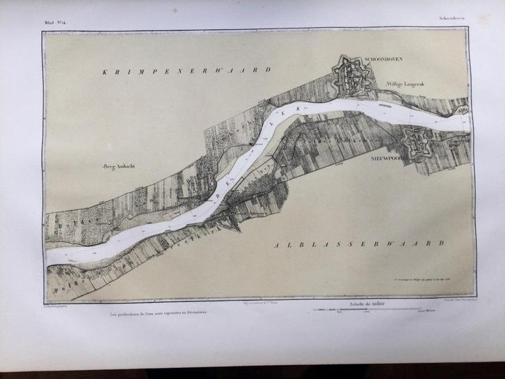 De Lek, Schoonhoven, en Nieuwpoort, B.H. Goudriaan, 1838, Antiek en Kunst, Kunst | Etsen en Gravures, Verzenden