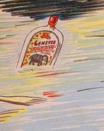 Originele reclameplaat Heel Nederland wenst Olifant Jenever., Verzamelen, Merken en Reclamevoorwerpen, Ophalen, Reclamebord, Gebruikt