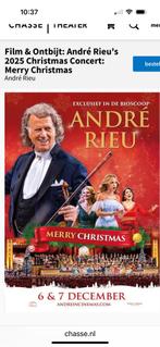 3 tickets Andre Rieu kinepolis Breda 7/12 1530, Tickets en Kaartjes, Drie personen of meer, December, Overige typen