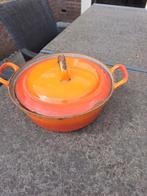 Oude brocante emaille braadpan, Ophalen, Gebruikt, Overige materialen, Koekenpan of Braadpan