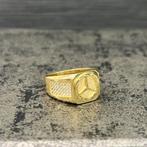 14k gouden ring mercedes model heren, Ophalen of Verzenden, Nieuw, Goud