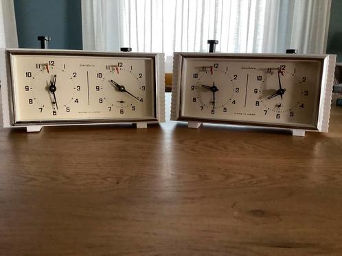 Mooie mechanische JANTAR schaakklok, doos + handleiding., Hobby en Vrije tijd, Gezelschapsspellen | Bordspellen, Ophalen of Verzenden