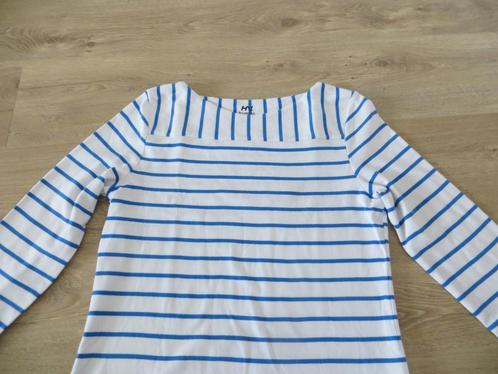 t shirt/longsleeve/Human Nature/ANWB/Streep/bretons/blauw, Kleding | Dames, T-shirts, Zo goed als nieuw, Maat 38/40 (M), Wit, Korte mouw