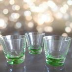 Vintage design glazen groene kegel in bodem Holmegaard? 3 st, Glas of Glazen, ?, Overige stijlen, ?