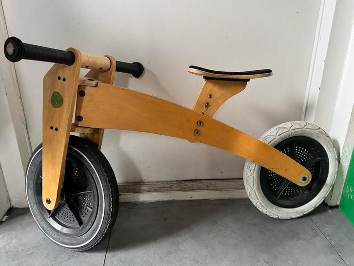 Authentieke Houten Loopfiets voor Kleuters, Kinderen en Baby's, Speelgoed | Buiten | Voertuigen en Loopfietsen, Gebruikt, Loopfiets