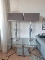 Twee Hoge Tafellampen - Zilver/Bruin, Ophalen