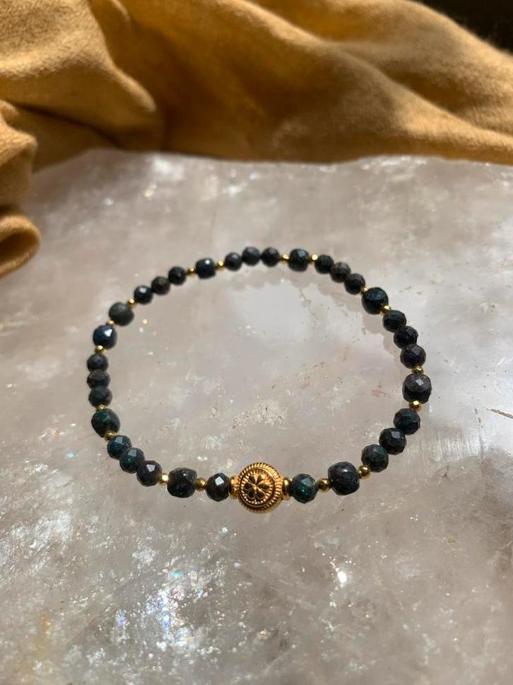 Edelopaal opaal zwart geluk beschermt opbeurend power uniek, Sieraden, Tassen en Uiterlijk, Armbanden, Nieuw, Elastiek, Zwart