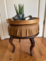 Krukje voetenbankje antiek, Huis en Inrichting, Tafels | Bijzettafels, Rond, 55 tot 75 cm, Zo goed als nieuw, Hout