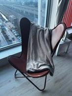 Bruine leren vlinderstoel, Huis en Inrichting, Stoelen, Ophalen, Bruin, Leer, Zo goed als nieuw