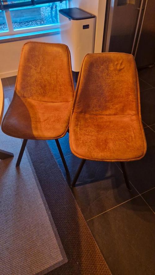 4 Eetkamerstoelen Swen, Huis en Inrichting, Stoelen, Zo goed als nieuw, Eén, Leer, Zwart, Ophalen