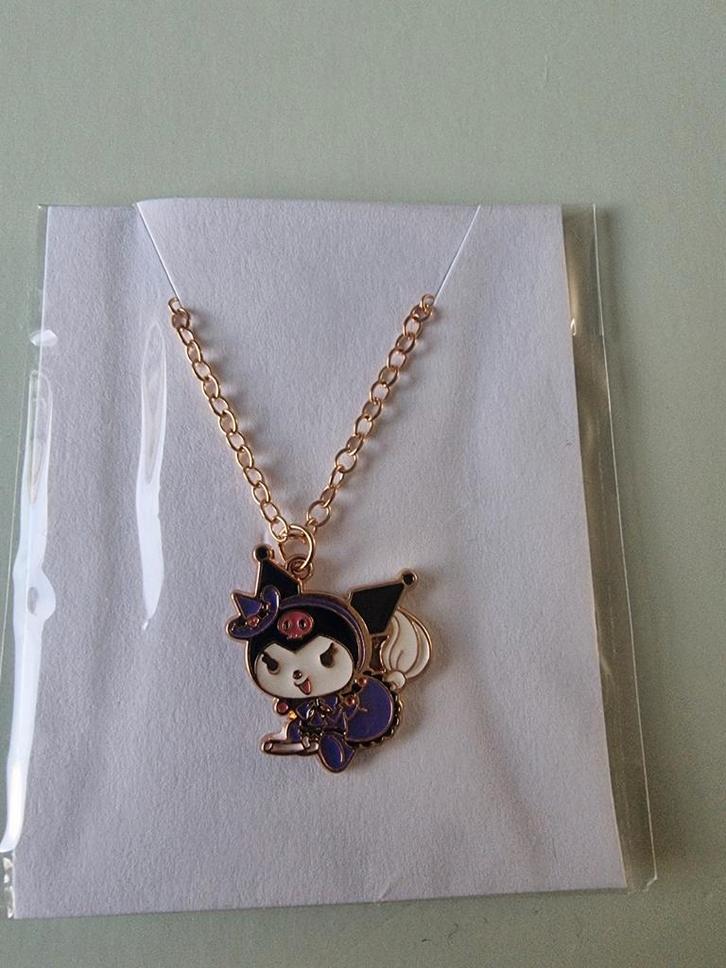 Goudkleurige Kuromi Ketting, Sieraden, Tassen en Uiterlijk, Kettingen, Nieuw, Overige materialen, Goud, Met hanger, Ophalen of Verzenden