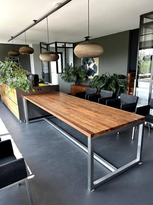 Walnoothouten tafel, Huis en Inrichting, Tafels | Eettafels, Gebruikt, 100 tot 150 cm, 200 cm of meer, Vijf personen of meer, Rechthoekig