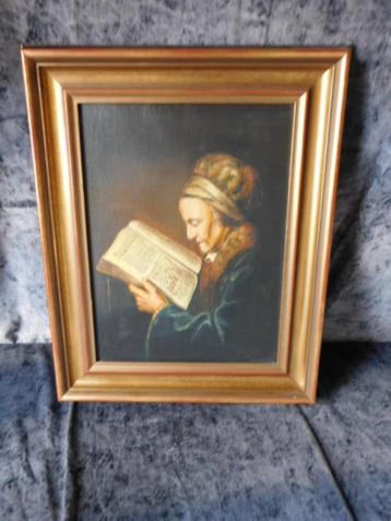 Ingelijst schilderwerk van Cor Jacobi "Moeder van Rembrandt" beschikbaar voor biedingen