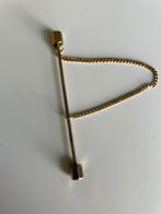 Antieke overhemd boord speld met ketting, Antiek en Kunst, Ophalen of Verzenden, Heren, Onbekend