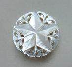 Vintage handgesneden parelmoeren broche: Bethlehem ster, Ophalen of Verzenden, Overige materialen, Broche, Met edelsteen