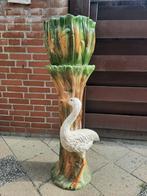 Piedestal met bloempot sierlijke kraanvogel, Antiek en Kunst, Antiek | Keramiek en Aardewerk, Ophalen