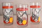 Drie Glazen met Tennis opdruk, Ophalen of Verzenden, Zo goed als nieuw, Frisdrankglas